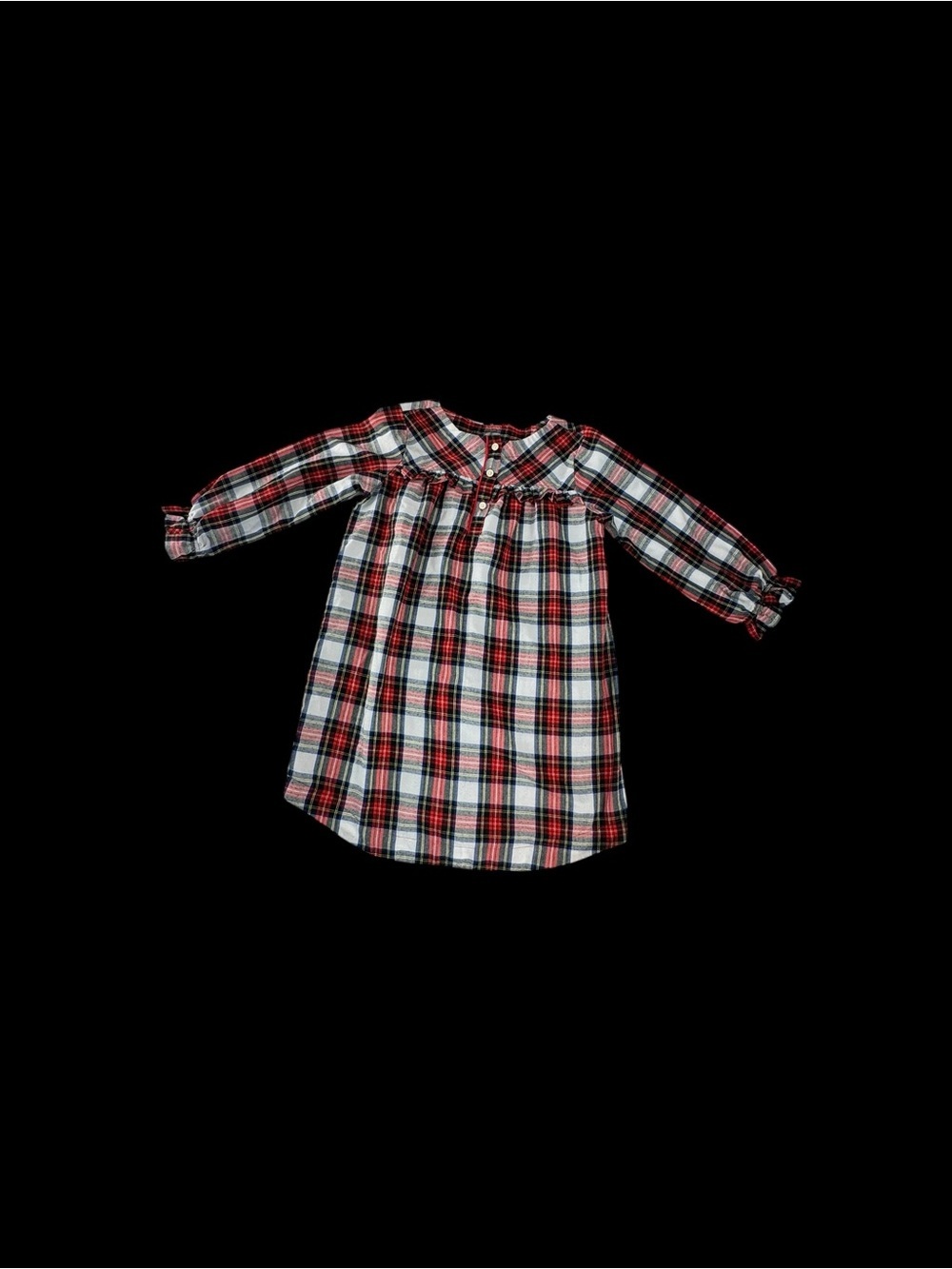 Crewcuts Red and White Plaid Long-Sleeve Nightgown